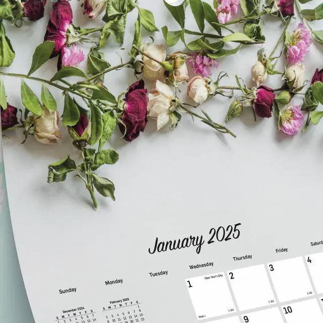 Alt view image 5 of 7 - 2026 Blueline Colorful Monthly Wall Calendar, 12" x 17", Romantic, January To December, C173122