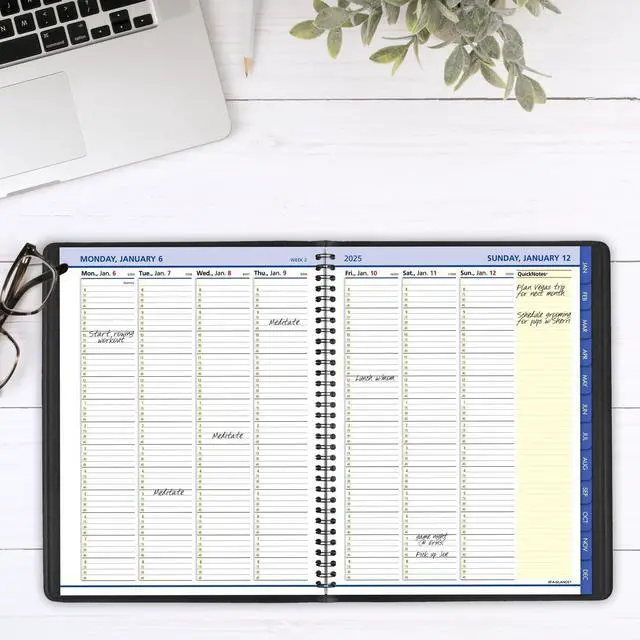 Alt view image 2 of 7 - AT-A-GLANCE® QuickNotes® 2026 Weekly Monthly Appointment Book Planner, Black, Large, 8 1/4" x 11"