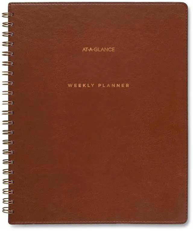 Main image of AT-A-GLANCE® Signature Collection Academic 2025-2026 Weekly Monthly Planner, Brown, Large, 8 1/2" x 11"