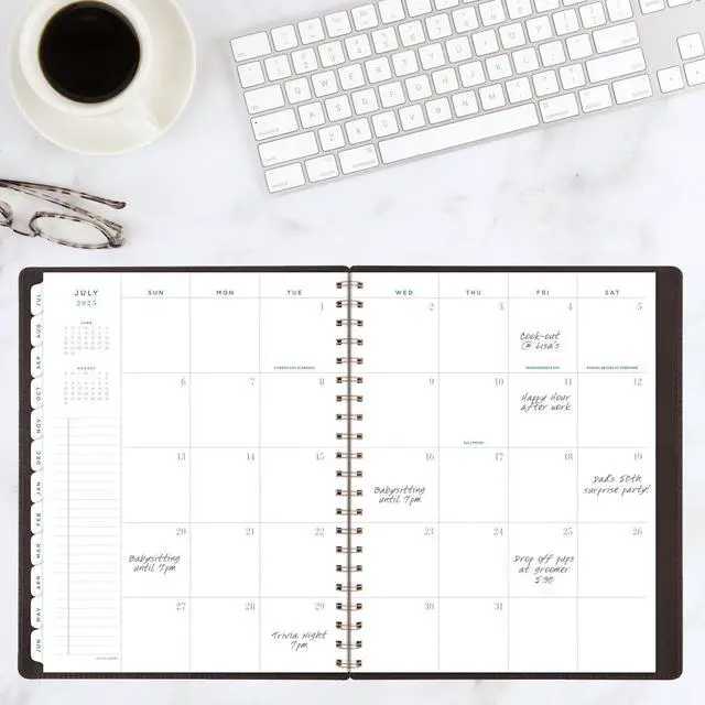 Alt view image 3 of 7 - AT-A-GLANCE® Signature Collection Academic 2025-2026 Weekly Monthly Planner, Brown, Large, 8 1/2" x 11"