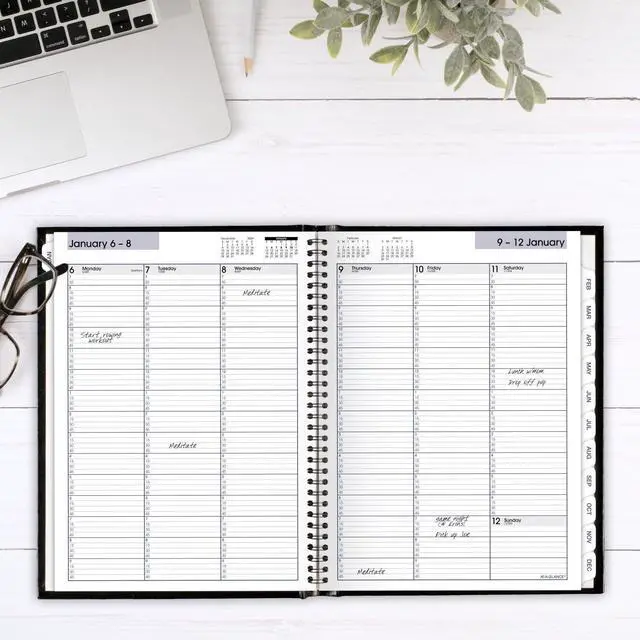 Alt view image 2 of 7 - AT-A-GLANCE® DayMinder® 2026 Weekly Appointment Book Planner, Hardcover, Black, Large, 8" x 11"