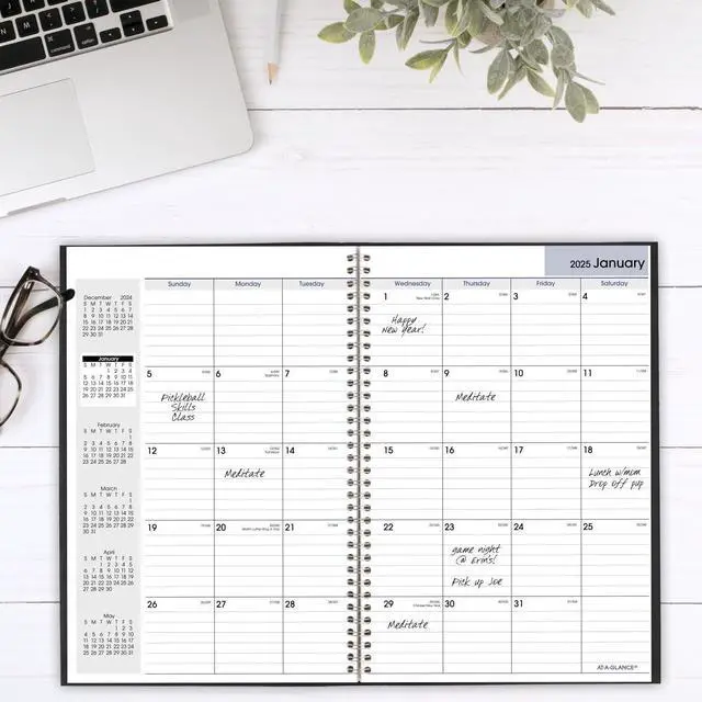 Alt view image 2 of 7 - AT-A-GLANCE® DayMinder® 2026 Monthly Planner, Black, Large, 8" x 12"