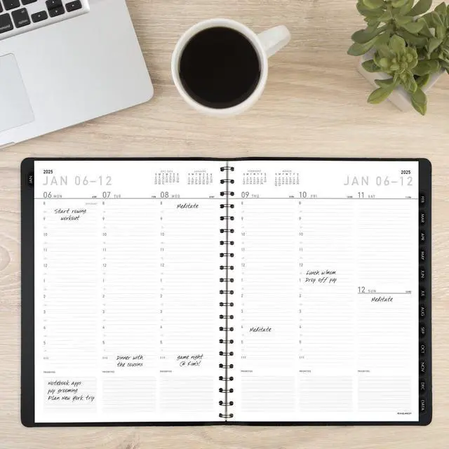 Alt view image 2 of 7 - AT-A-GLANCE® Contemporary 2026 Weekly Monthly Planner, Black, Large, 8 1/4" x 11"