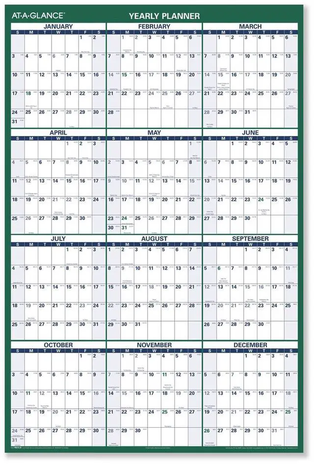 Main image of AT-A-GLANCE® 2026 Vertical Reversible Erasable Wall Calendar, Extra Large, 32" x 48"