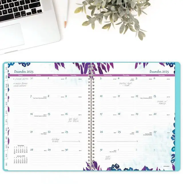 Alt view image 3 of 7 - AT-A-GLANCE® Wild Washes 2026 Weekly Monthly Appointment Book Planner, Teal, Large, 8 1/2" x 11"