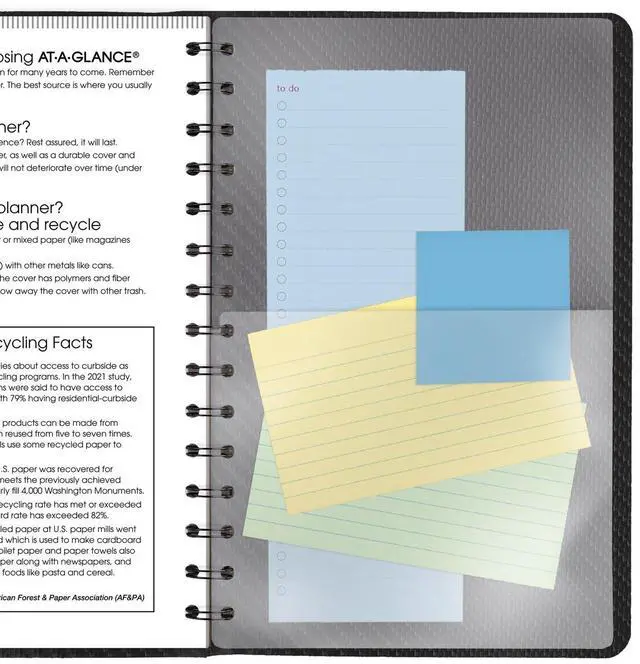Alt view image 5 of 7 - At-A-Glance Contemporary Weekly/Monthly Planner Block 8x5.5 Graphite Cover 2026