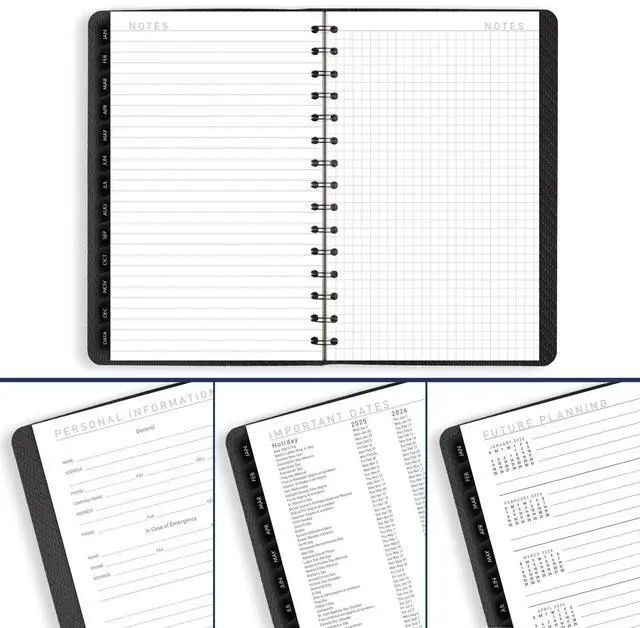 Alt view image 7 of 7 - At-A-Glance Contemporary Weekly/Monthly Planner Block 8x5.5 Graphite Cover 2026