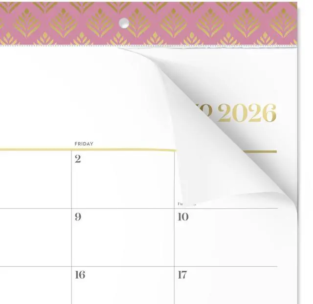Alt view image 6 of 7 - Workstyle Compact Deskpad, 17.75 x 11, White Sheets, Pink Headband/Clear Corners, 12-Month (Jan-Dec): 2026