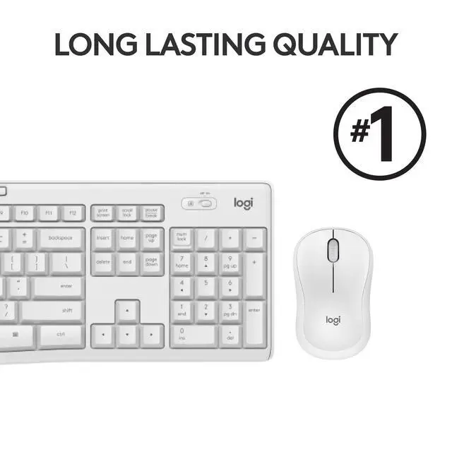 Alt view image 4 of 7 - Logitech Logitech MK295 Wireless Mouse & Keyboard Combo, White 920-009783