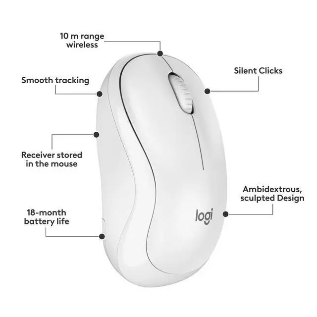 Alt view image 7 of 7 - Logitech Logitech MK295 Wireless Mouse & Keyboard Combo, White 920-009783