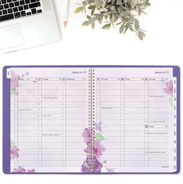Alt view image 2 of 7 - AT-A-GLANCE® Beautiful Day 2026 Weekly Monthly Appointment Book Planner, Lavender, Large, 8 1/2" x 11"