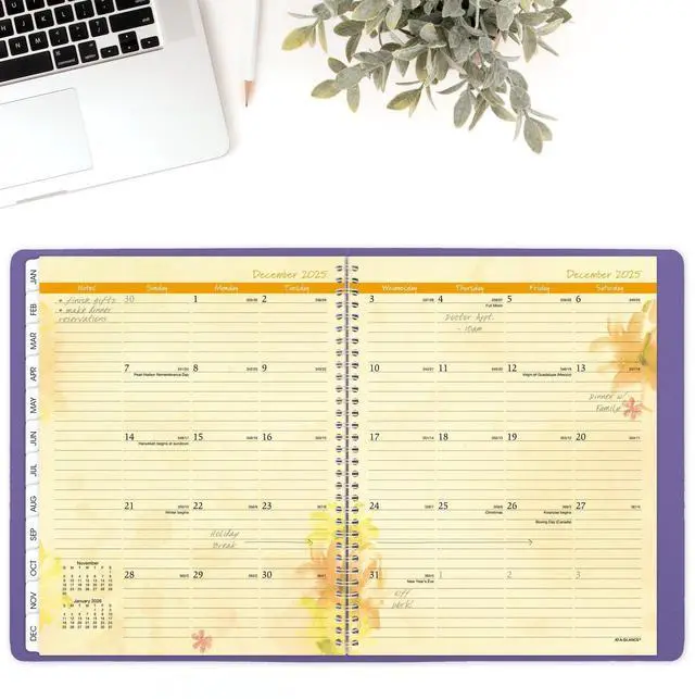 Alt view image 3 of 7 - AT-A-GLANCE® Beautiful Day 2026 Weekly Monthly Appointment Book Planner, Lavender, Large, 8 1/2" x 11"