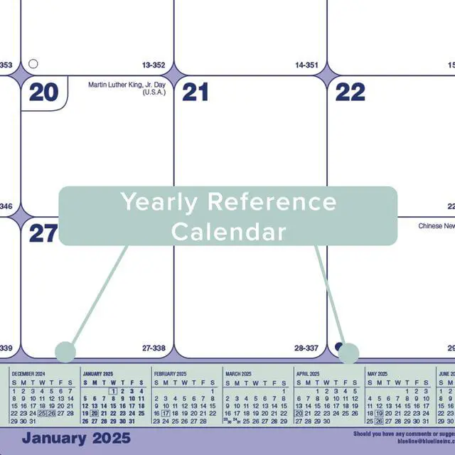 Alt view image 5 of 6 - 2026 Blueline Monthly Desk Pad Calendar, 21-1/4" x 16", Blue/White, January To December, C181731