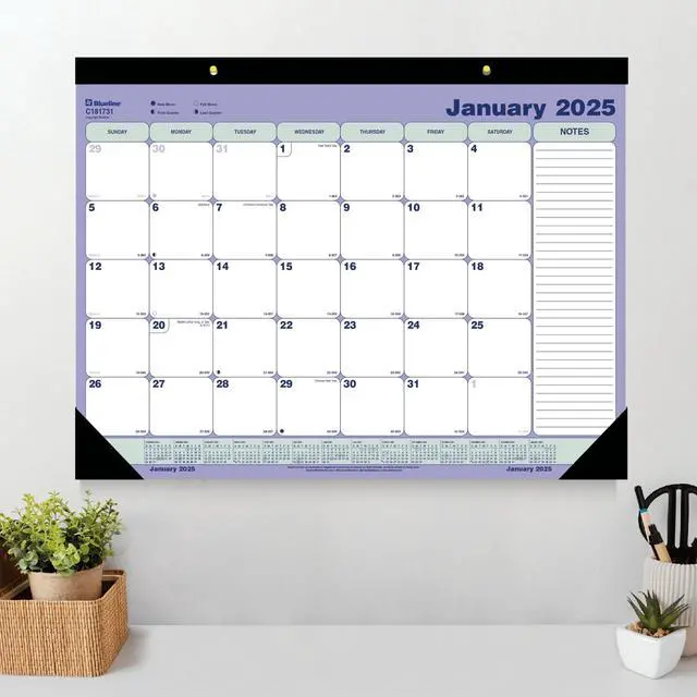 Alt view image 6 of 6 - 2026 Blueline Monthly Desk Pad Calendar, 21-1/4" x 16", Blue/White, January To December, C181731