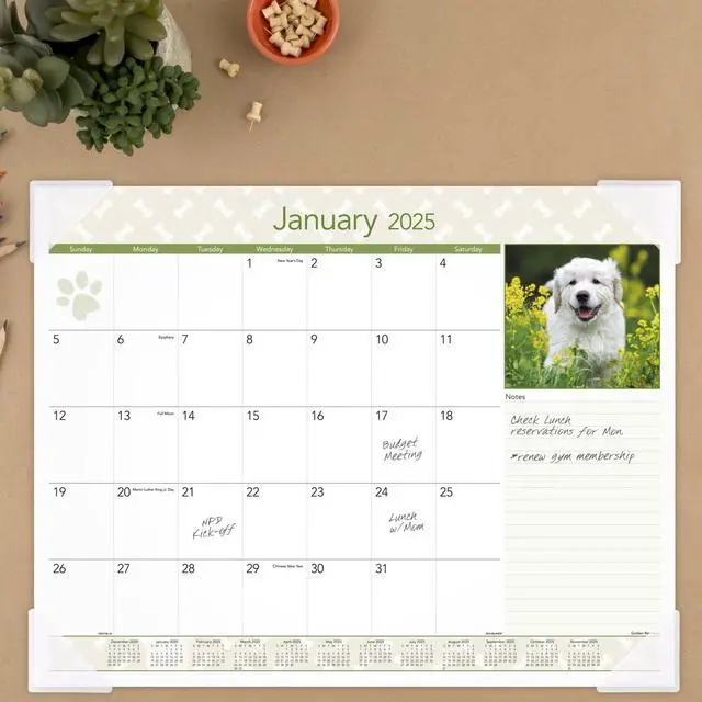 Alt view image 3 of 7 - At-A-Glance Puppies Monthly Desk Pad Calendar 22x17 2026 DMD16632