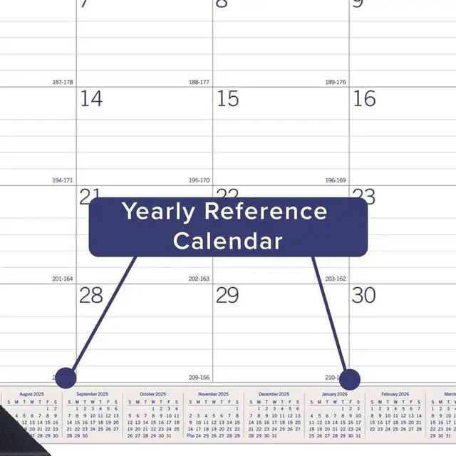 Alt view image 2 of 4 - 2025-2026 Blueline® DuraGlobe 13-Month Academic Bamboo Fiber Monthly Desk Pad Calendar, 22" x 17", July 2025 To July 2026, CA177227