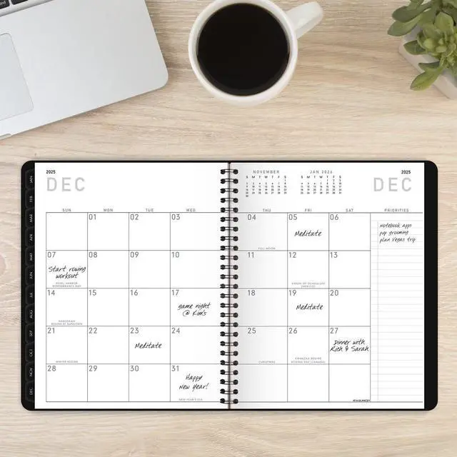 Alt view image 3 of 7 - AT-A-GLANCE® Contemporary Lite 2026 Weekly Monthly Planner, Black, Medium, 7" x 8 3/4"