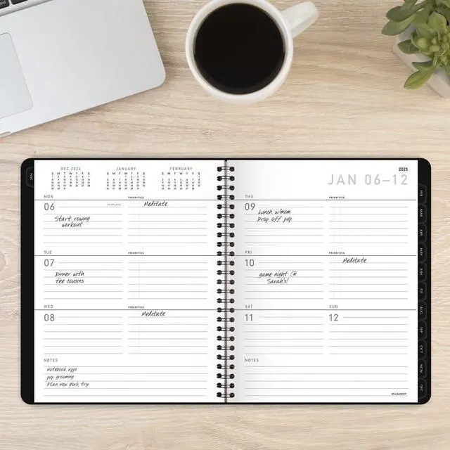 Alt view image 2 of 7 - AT-A-GLANCE® Contemporary Lite 2026 Weekly Monthly Planner, Black, Medium, 7" x 8 3/4"
