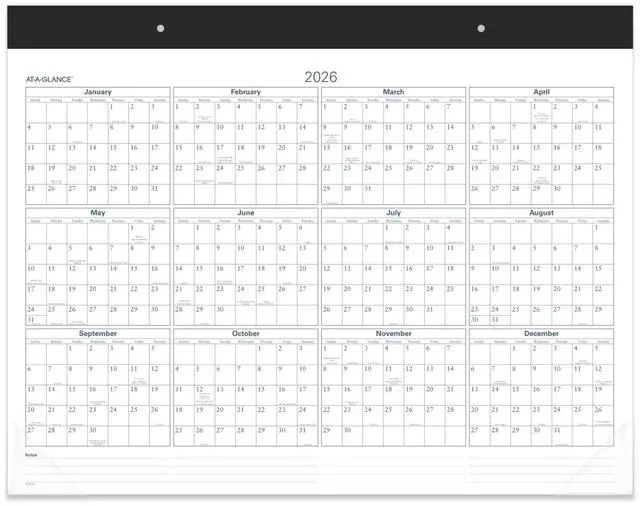 Alt view image 7 of 7 - AT-A-GLANCE® 2026 Ruled Monthly Desk Pad Calendar, Standard, 21 3/4" x 17"