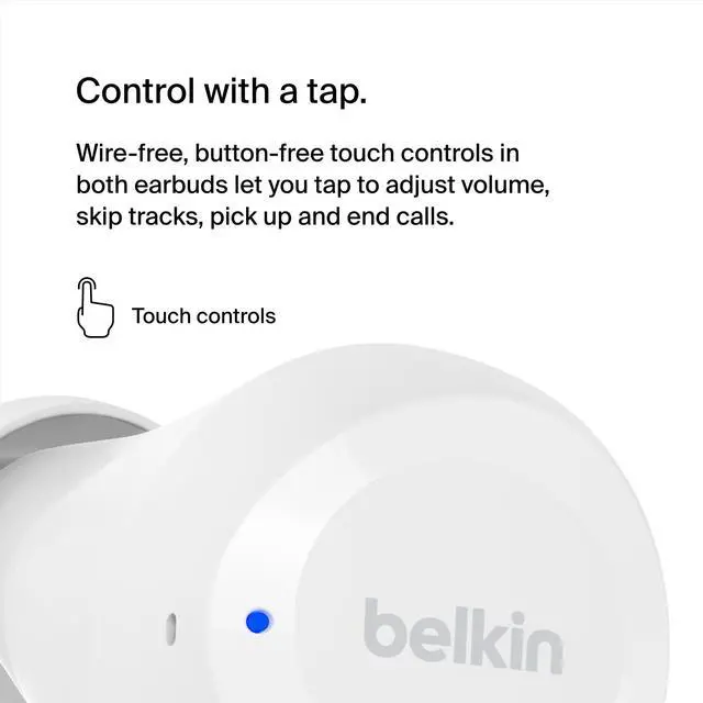 Alt view image 12 of 13 - Belkin SoundForm Bolt True Wireless Earbuds - Stereo - True Wireless - Bluetooth - 32.8 ft - Earbud - Binaural - In-ear - White