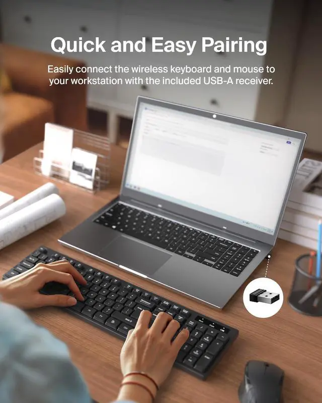 Alt view image 9 of 14 - Belkin Keyboard & Mouse - Wireless Keyboard - Wireless Mouse - Optical