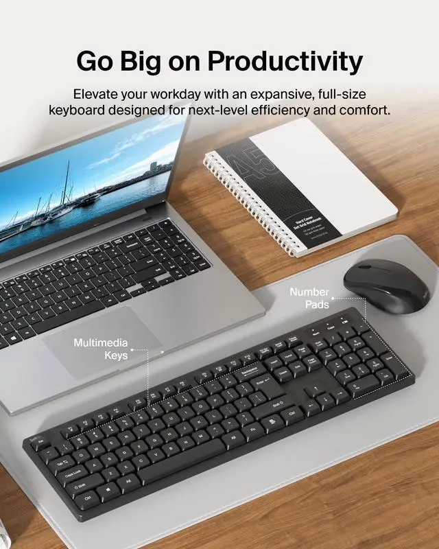 Alt view image 10 of 14 - Belkin Keyboard & Mouse - Wireless Keyboard - Wireless Mouse - Optical