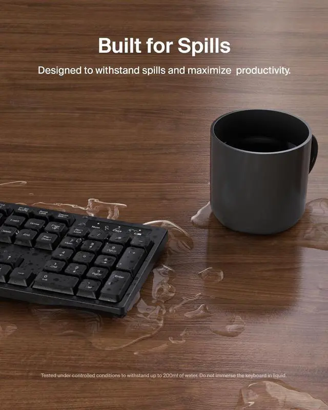 Alt view image 12 of 14 - Belkin Keyboard & Mouse - Wireless Keyboard - Wireless Mouse - Optical