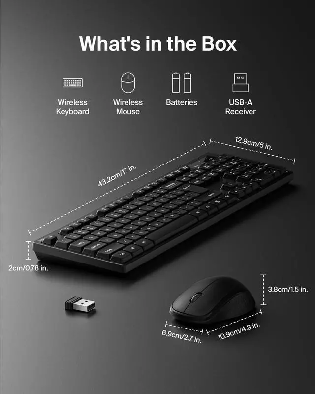 Alt view image 14 of 14 - Belkin Keyboard & Mouse - Wireless Keyboard - Wireless Mouse - Optical