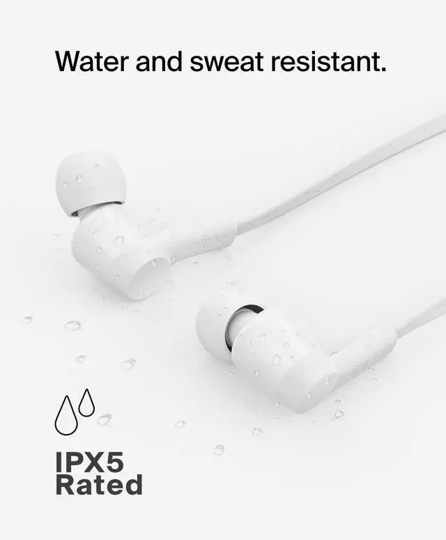 Alt view image 10 of 13 - Belkin SoundForm USB-C Wired Earbuds with Adjustable Volume Limiter - White