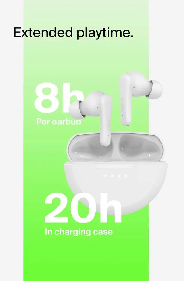 Alt view image 11 of 15 - Belkin SoundForm Rhythm True Wireless Earbuds - White