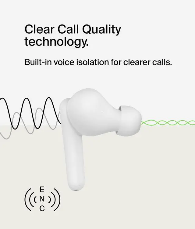 Alt view image 13 of 15 - Belkin SoundForm Rhythm True Wireless Earbuds - White