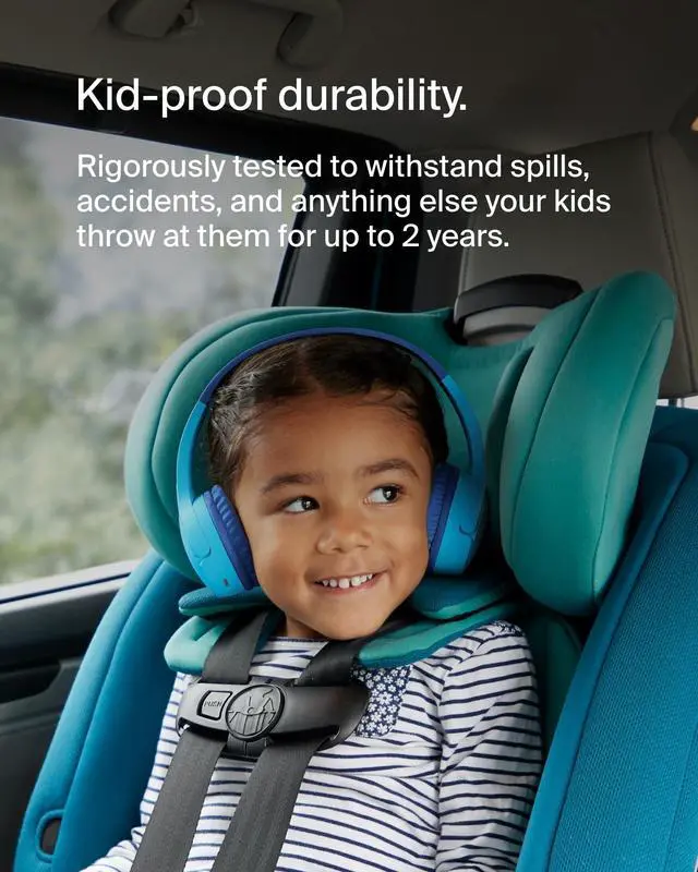 Alt view image 10 of 14 - Belkin Wireless Bluetooth On-Ear Headphones for Kids w/ Mic - 85dB Limit - w/ USB-C Cable - Headset - Blue - Stereo - Mini-phone (3.5mm) - Wired/Wireless - Bluetooth - On-ear, Over-the-head - Binaural