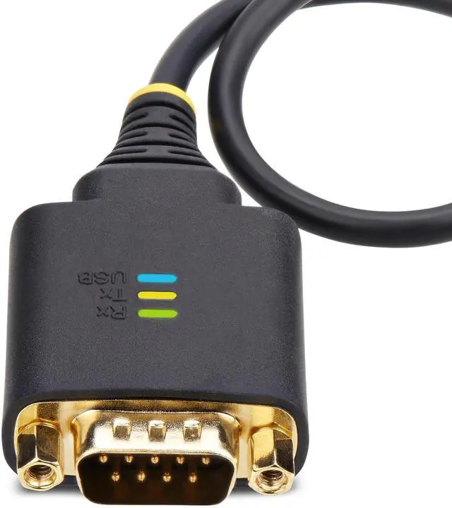 Alt view image 6 of 8 - StarTech 1ft (30cm) USB to Serial Adapter Cable, COM Retention, Interchangeable Nuts/Screws, USB-A to DB9 RS232, FTDI IC, ESD Protection, Windows/macOS/Linux Model 1P1FFC-USB-SERIAL