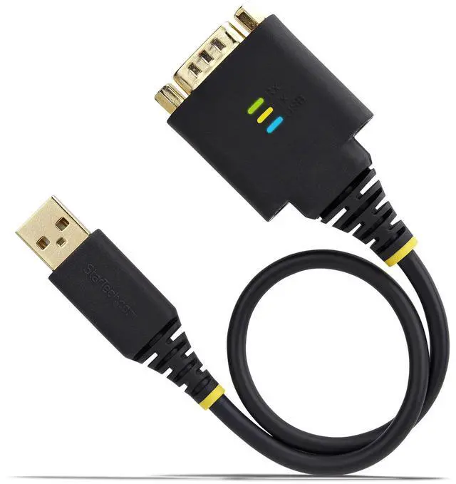 Alt view image 7 of 8 - StarTech 1ft (30cm) USB to Serial Adapter Cable, COM Retention, Interchangeable Nuts/Screws, USB-A to DB9 RS232, FTDI IC, ESD Protection, Windows/macOS/Linux Model 1P1FFC-USB-SERIAL