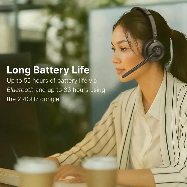 Alt view image 4 of 6 - Creative Chat Wireless On-Ear Headset with Noise-Cancelling Boom Mic