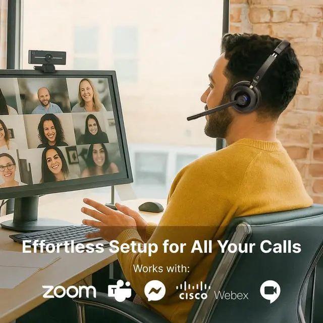 Alt view image 5 of 6 - Creative Chat Wireless On-Ear Headset with Noise-Cancelling Boom Mic