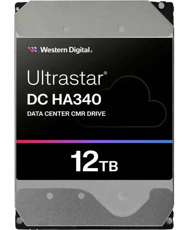 Alt view image 4 of 4 - Western Digital Ultrastar DC HA340 WUS721212BLE6L4 12 TB Hard Drive - 3.5" Internal - SATA (SATA/600) - Conventional Magnetic Recording (CMR) Method - Server, Storage System Device Supported - 72