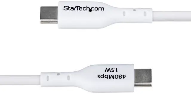 Alt view image 9 of 9 - StarTech 6ft (1.8m) USB-A to USB-C Charging Cable, Charge & Sync, 3A, USB 2.0, TPE Jacket - White USB Charging Cord - USB2AC6FWHE