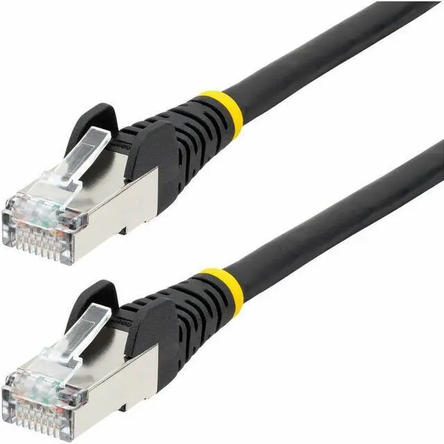 Alt view image 2 of 6 - StarTech 6in CAT6a Ethernet Cable - Black - Low Smoke Zero Halogen (LSZH) - 10GbE 500MHz 100W PoE++ Snagless RJ-45 w/Strain Reliefs S/FTP Network Patch Cord Model NLBK-6IN-CAT6A-PATCH