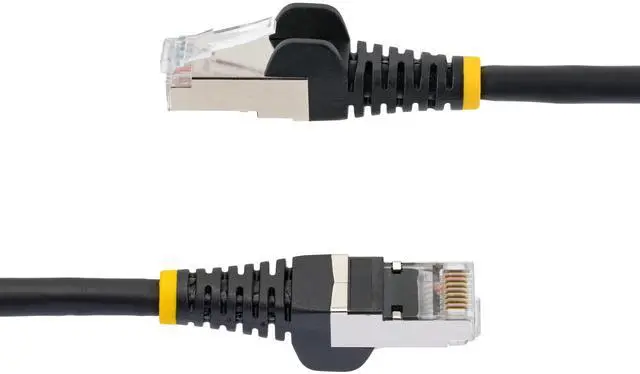 Alt view image 3 of 6 - StarTech 6in CAT6a Ethernet Cable - Black - Low Smoke Zero Halogen (LSZH) - 10GbE 500MHz 100W PoE++ Snagless RJ-45 w/Strain Reliefs S/FTP Network Patch Cord Model NLBK-6IN-CAT6A-PATCH