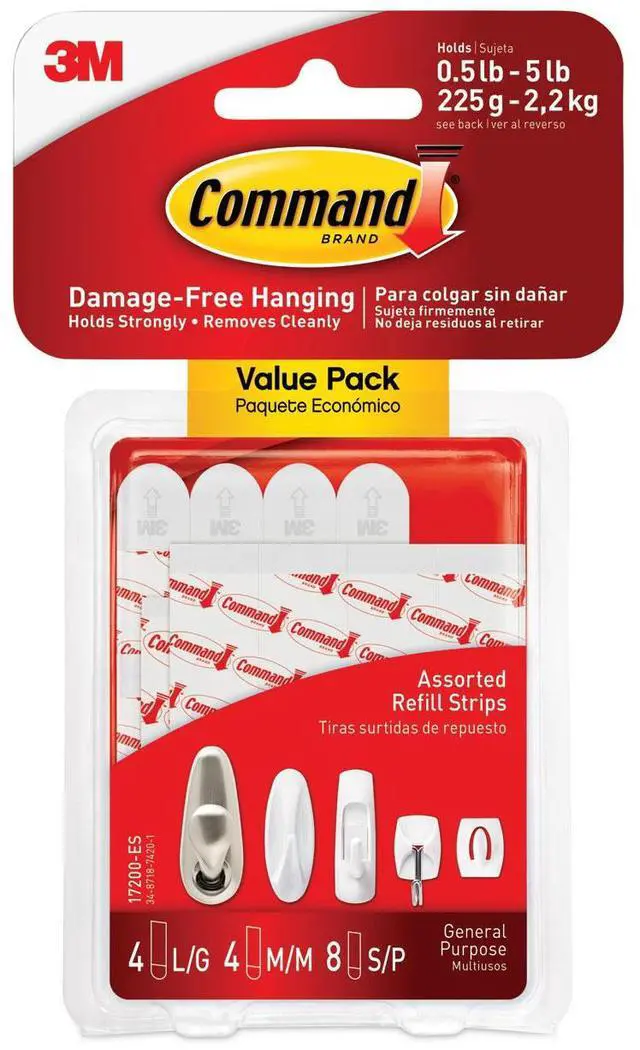 Alt view image 9 of 9 - 3M Command Wht Refill Strip 17200ES Unit: EACH - OEM