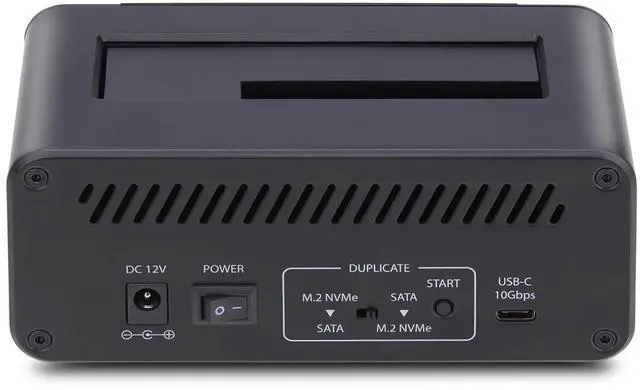 Alt view image 5 of 8 - StarTech M.2 NVMe to 2.5/3.5" SATA Drive Duplicator, Dual Bay Standalone SSD Cloner/Drive Dock, Bidirectional NVMe to SATA / SATA to NVMe, Up to 27GBpm, TAA Model N2-M2-SSD-DUPLICATOR