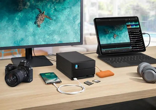 Alt view image 7 of 12 - LaCie 2big Dock 32TB USB 3.2 Gen 2 External Hard Drive STLG32000400 Black