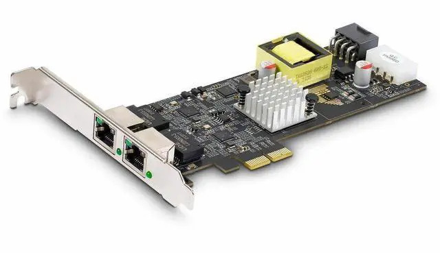 Alt view image 2 of 7 - StarTech 2-Port 2.5Gbps NBASE-T PoE Network Card, Dual Intel I225-V, 802.3af/at PoE+ Multi-Gigabit NIC, PCI Express Server LAN Card, LP4/8-Pin PCIe-Powered  Model PR22GIP-NETWORK-CARD