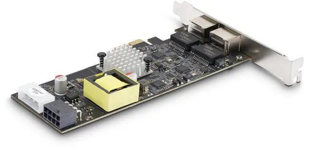 Alt view image 4 of 7 - StarTech 2-Port 2.5Gbps NBASE-T PoE Network Card, Dual Intel I225-V, 802.3af/at PoE+ Multi-Gigabit NIC, PCI Express Server LAN Card, LP4/8-Pin PCIe-Powered  Model PR22GIP-NETWORK-CARD