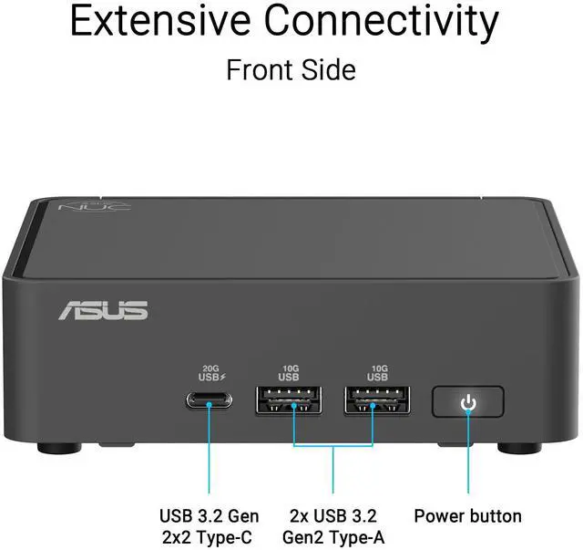 Alt view image 9 of 20 - Asus NUC 15 Pro RNUC15CRKC7063CU Desktop Computer - Intel Core 7 240H - 16 GB - 512 GB SSD - Mini PC - Black - Intel Chip - Windows 11 Pro - Intel DDR5 SDRAM - IEEE 802.11be - 120 W