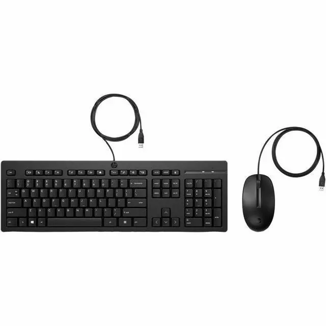 Alt view image 4 of 4 - HP 225 Wired Mouse and Keyboard Combo (AX2Y7AA) - USB Type A Plunger Cable Keyboard - English (US), English (Canada) - Black - USB Type A Cable Mouse - Red Tracking - 1200 dpi - 3 Button - Scroll Whee