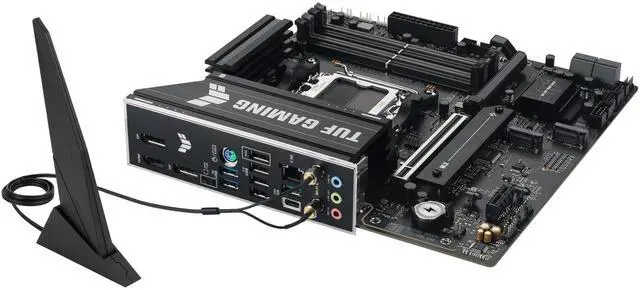 Alt view image 14 of 15 - ASUS TUF GAMING B650EM-E WIFI AMD B650 Micro-ATX Motherboard, 8+2+1 80A DrMOS Power Stages, DDR5, PCIe 5.0, Three M.2 Slots, WiFi 6, Realtek 2.5Gb Ethernet, DisplayPort, HDMI, Rear USB 10Gbps Type-C and Front USB 5Gbps Type-C Support