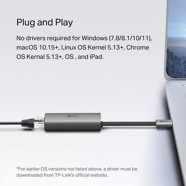 Alt view image 14 of 14 - TP-Link UE302C USB Type-C to 2.5 Gigabit Ethernet Network Adapter - USB 3.0 Type C - 1 Port(s) - 1 - Twisted Pair - 2.5GBase-T - Portable