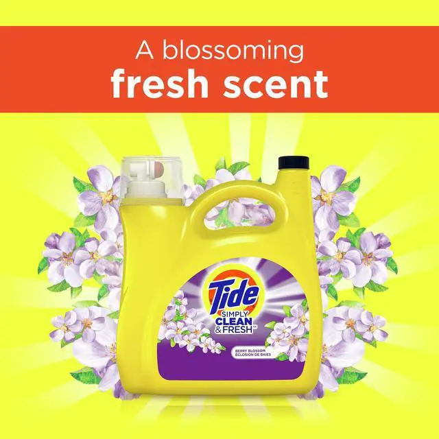 Alt view image 14 of 14 - Tide Simply Clean & Fresh Berry Blossom Laundry Detergent Liquid 128 Oz. 58710